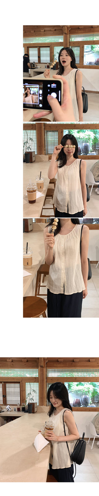 Sleeveless blouse - 2 colors