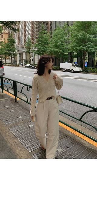 [Belt set] (basic/long) Wide pants - 4 sizes