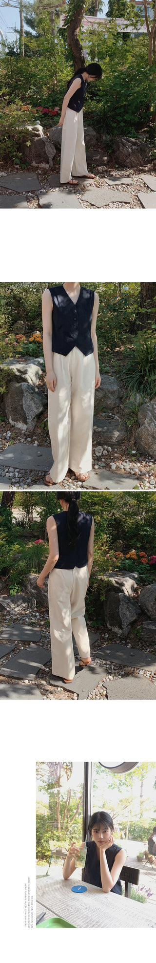 [Belt set] (basic/long) Wide pants - 4 sizes