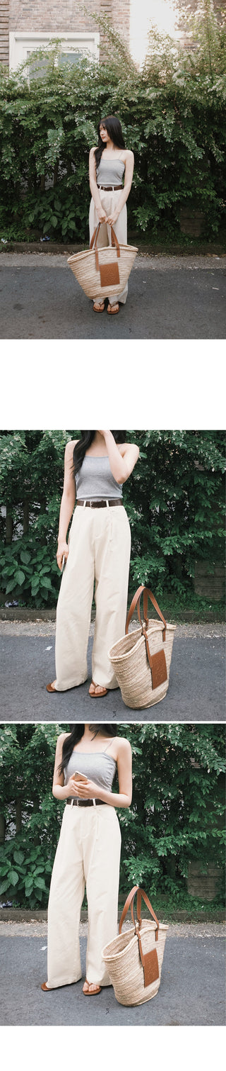[Belt set] (basic/long) Wide pants - 4 sizes