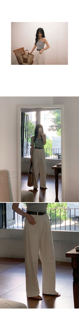 [Belt set] (basic/long) Wide pants - 4 sizes