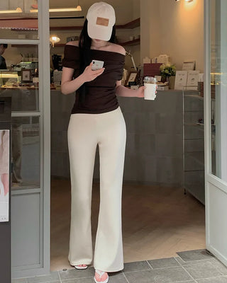 Modal-like bootcut training pants