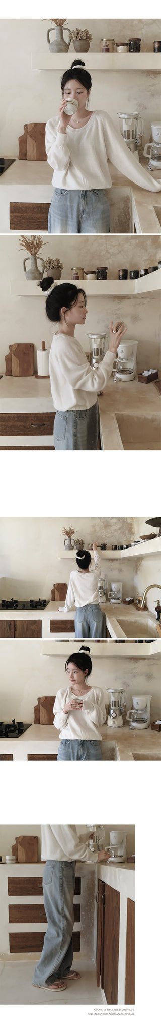 U-neck pastel knit