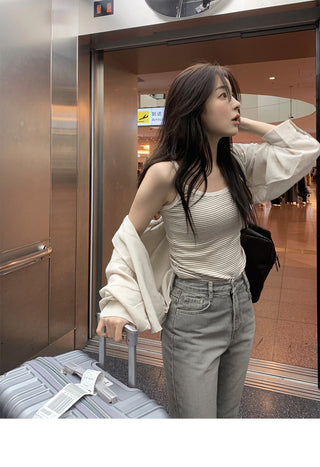 [5 colors] Striped Sleeveless