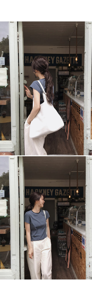 Wide cotton slacks with pleats