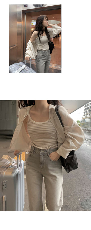 [5 colors] Striped Sleeveless