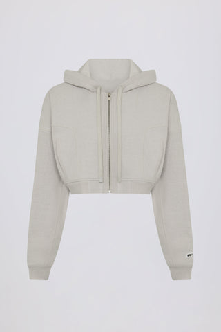 Lightweight Knit V-Neck Oversized Jumper in Light Grey