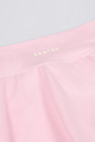 Brushed Jersey Crossover Mini Skort in Pale Pink Marl