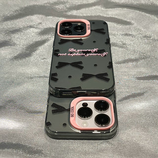 Electroplated Black Bow iPhone Case