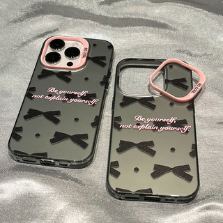 Electroplated Black Bow iPhone Case