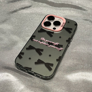 Electroplated Black Bow iPhone Case