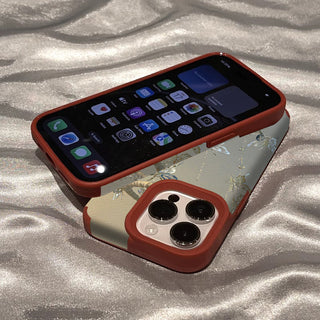 Small Floral MagSafe Puppy iPhone Case
