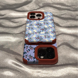Small Floral MagSafe Puppy iPhone Case
