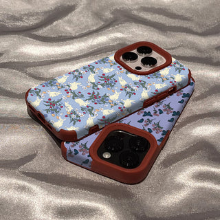 Small Floral MagSafe Puppy iPhone Case