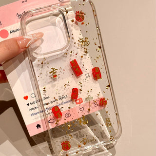 Epoxy Gold Foil Lucky Bag iPhone Case