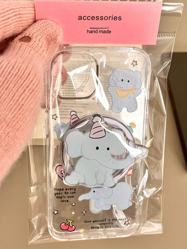 Small Floral MagSafe Puppy iPhone Case