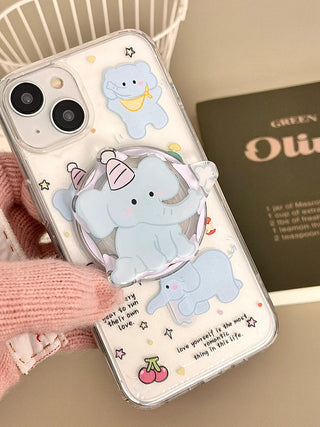 Small Floral MagSafe Puppy iPhone Case