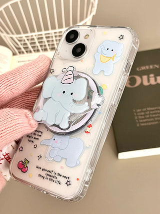 Small Floral MagSafe Puppy iPhone Case