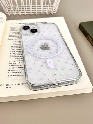 Small Floral MagSafe Puppy iPhone Case