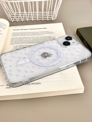 Small Floral MagSafe Puppy iPhone Case