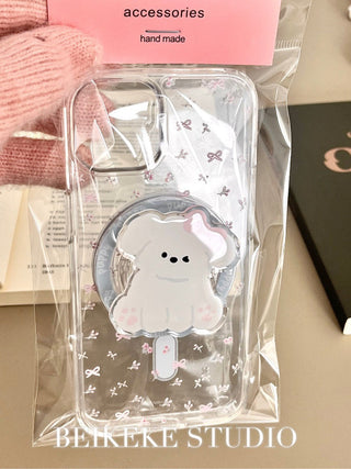 Small Floral MagSafe Puppy iPhone Case