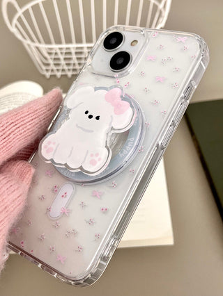 Small Floral MagSafe Puppy iPhone Case