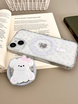 Small Floral MagSafe Puppy iPhone Case