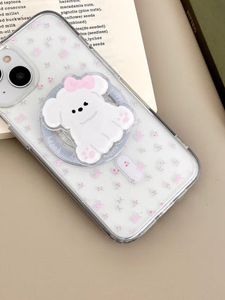 Small Floral MagSafe Puppy iPhone Case