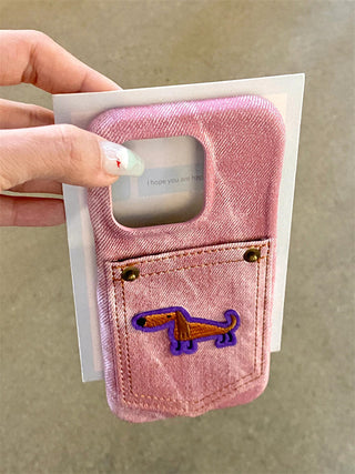 Denim Pocket Dog iPhone Case