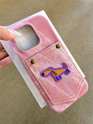 Denim Pocket Dog iPhone Case