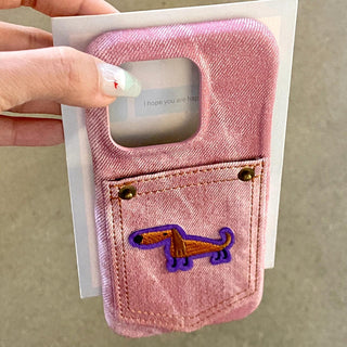 Denim Pocket Dog iPhone Case