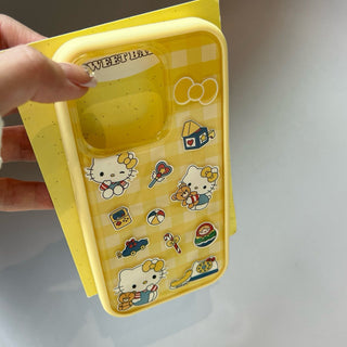 Blue Plaid Hello Kitty iPhone Case