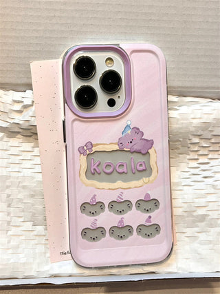 Purple Porous Koala iPhone Case