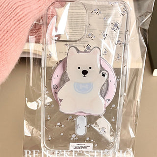 Floral White Bear iPhone Case