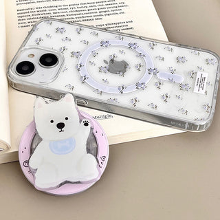 Floral White Bear iPhone Case