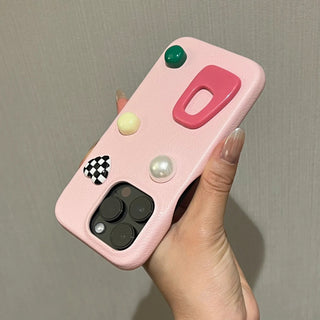Pink Leather iPhone Case
