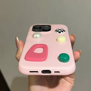 Pink Leather iPhone Case