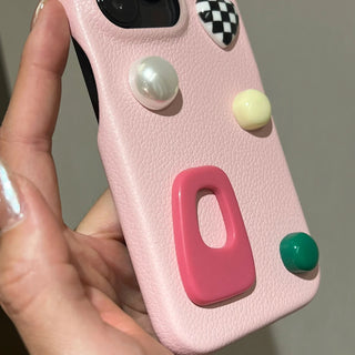 Pink Leather iPhone Case