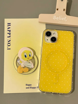 Yellow Polka Dot Duck iPhone Case