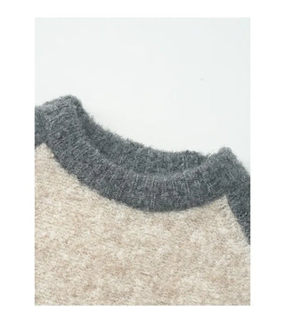 Raglan color-blocked loose-fit knit