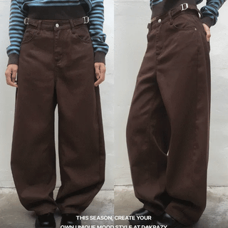 Daisy Curved Balloon Belt Wide Pants