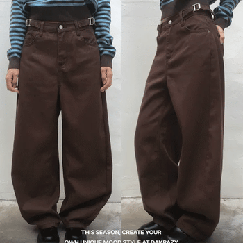 Daisy Curved Balloon Belt Wide Pants
