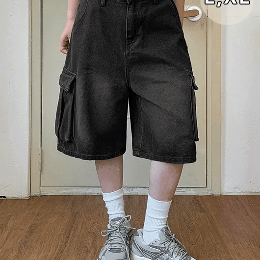 Filkan Denim Cargo Bermuda Pants