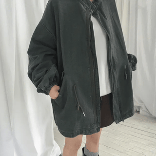 Caron Washed Loose Fit Cotton Field Jacket
