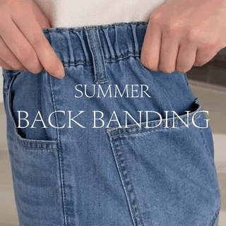 Kind Summer Medium Blue Hidden Elastic Waist Wide Denim