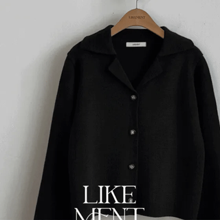 LIKEMENT Times Premium Single Collar Tweed Cardigan