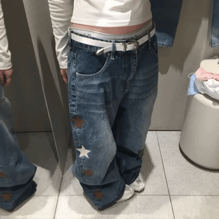 denim cargo wide pants