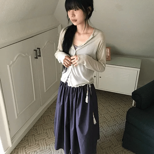 Izumo Diagonal Asymmetrical Summer Cardigan