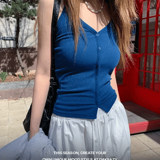 Body halterneck button sleeveless