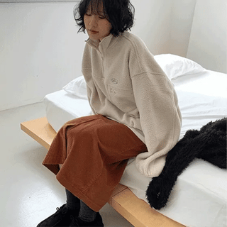 Dizen Fleece Embroidered HalfZip Sweatshirt
